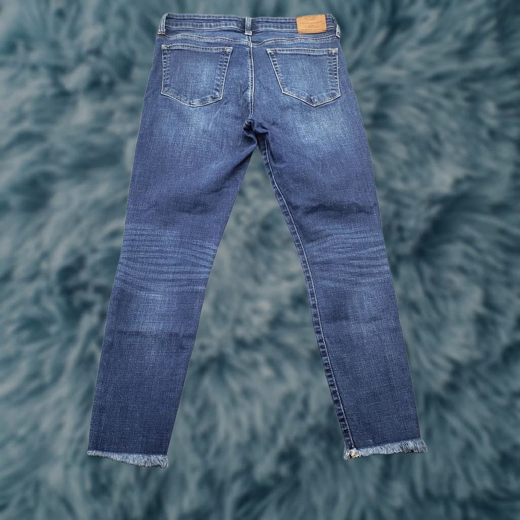 Lucky Brand Lucky Brand Ava Skinny Jeans Womens Size 6 Navy Denim 26" Inseam Regular Fit Frayed Hem 14.5" Waist Across Waxed Whiskered Denim Size 28" / US 6 / IT 42 - 1 Thumbnail