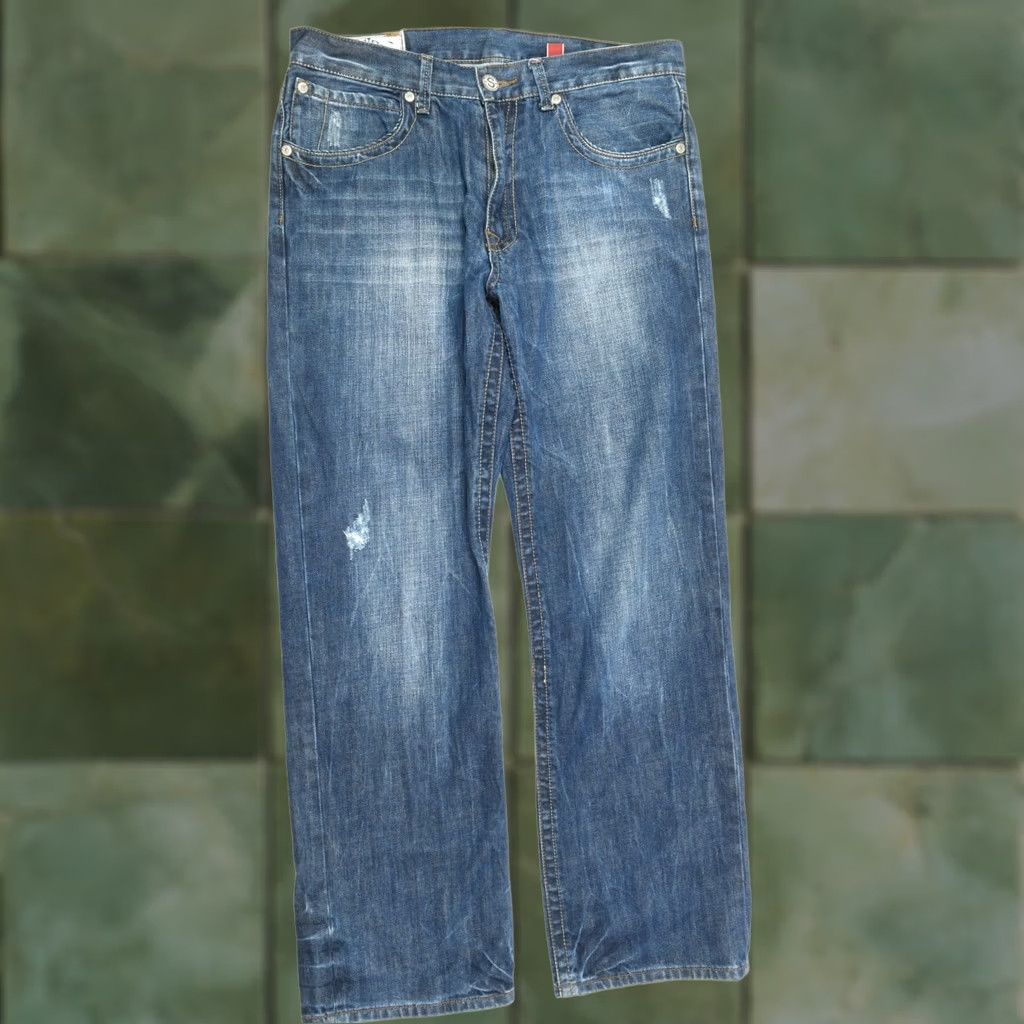 Stetson Stetson Jeans Mens 34x32 Blue Modern Fit Straight Denim Distressed 5-Pocket Design Jeans Mens Size US 34 / EU 50 - 1 Thumbnail