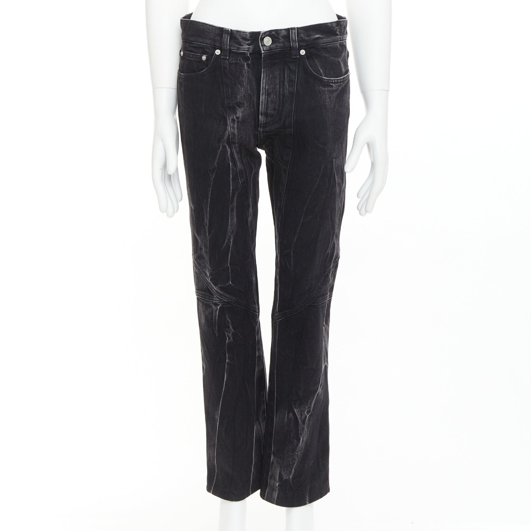 Givenchy GIVENCHY grey acid washed cotton lightning topstitch panelled jeans 29" Size US 29 - 1 Thumbnail