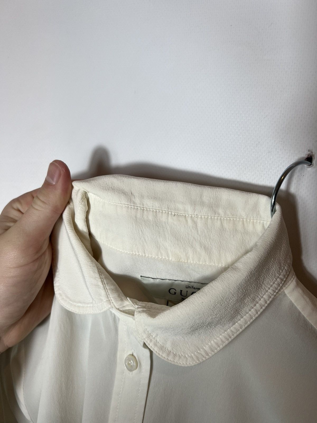 Gucci Vintage luxury Gucci Uniform Cream Silk Shirt Size 40 Size S / US 4 / IT 40 - 6 Thumbnail