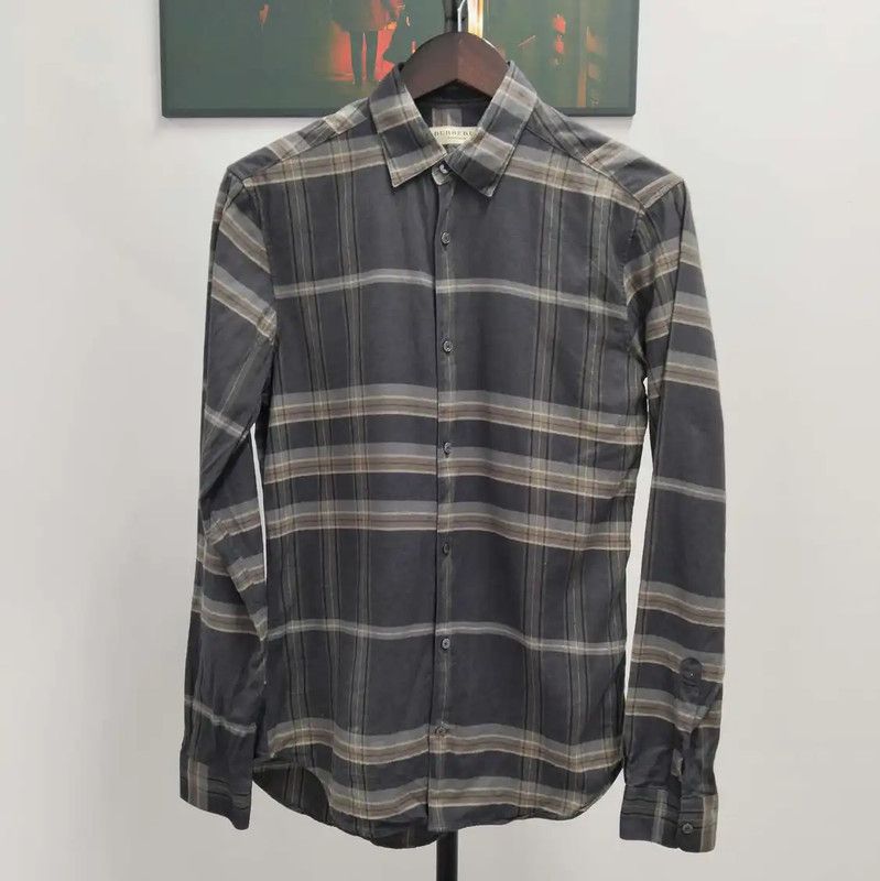 Burberry Burberry Men's Long Sleeve Shirt in Dark Gray Size US XS / EU 42 / 0 - 1 Thumbnail
