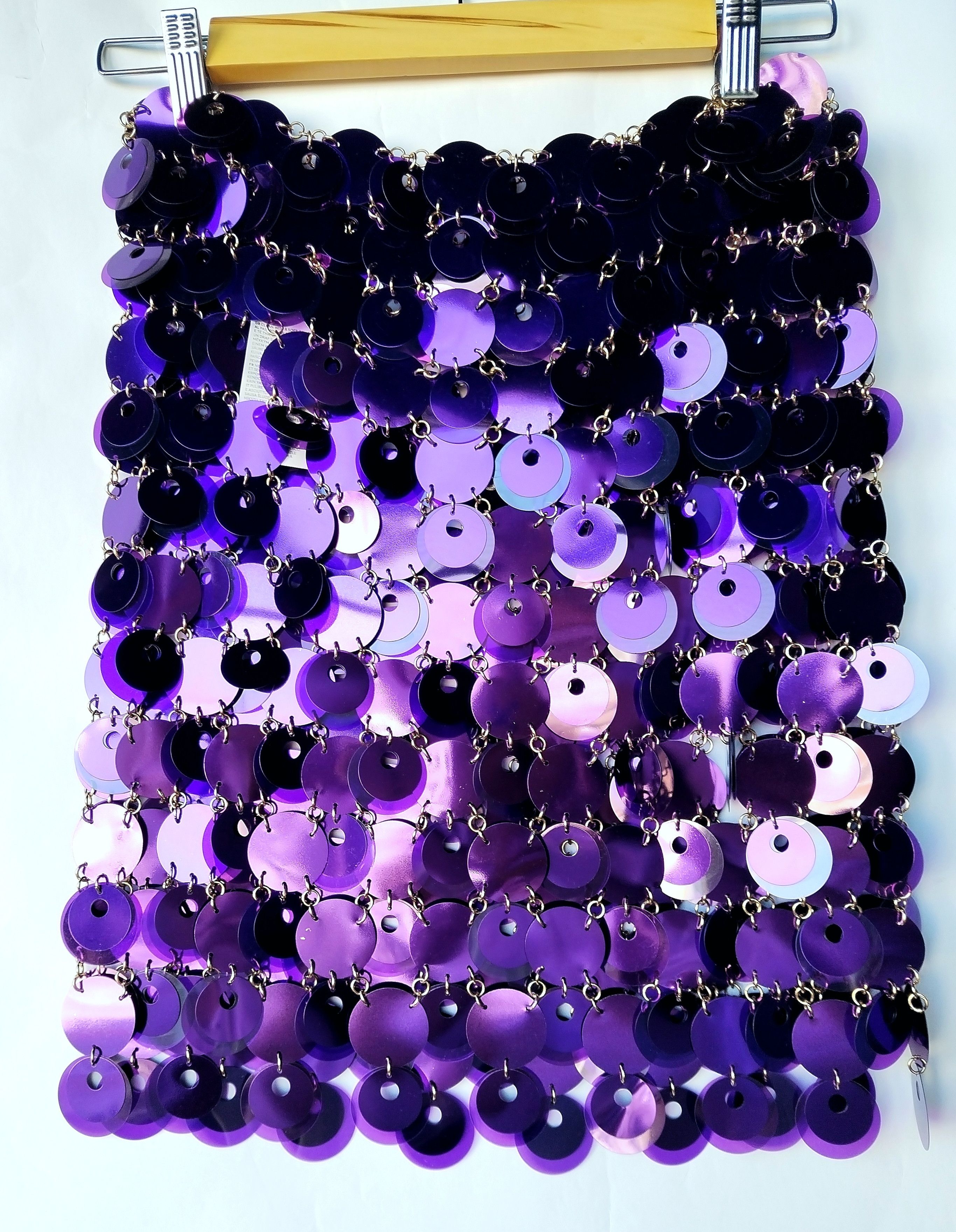 Paco Rabanne Chainmail pailettes discs skirt Size 28" / US 6 / IT 42 - 11 Thumbnail