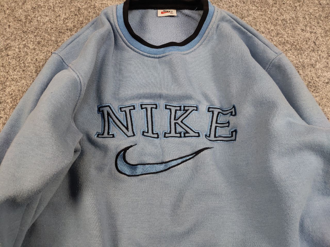 Nike Vintage 90's Nike center embroidered logo Blue Sweatshirt Size S / US 4 / IT 40 - 10 Thumbnail