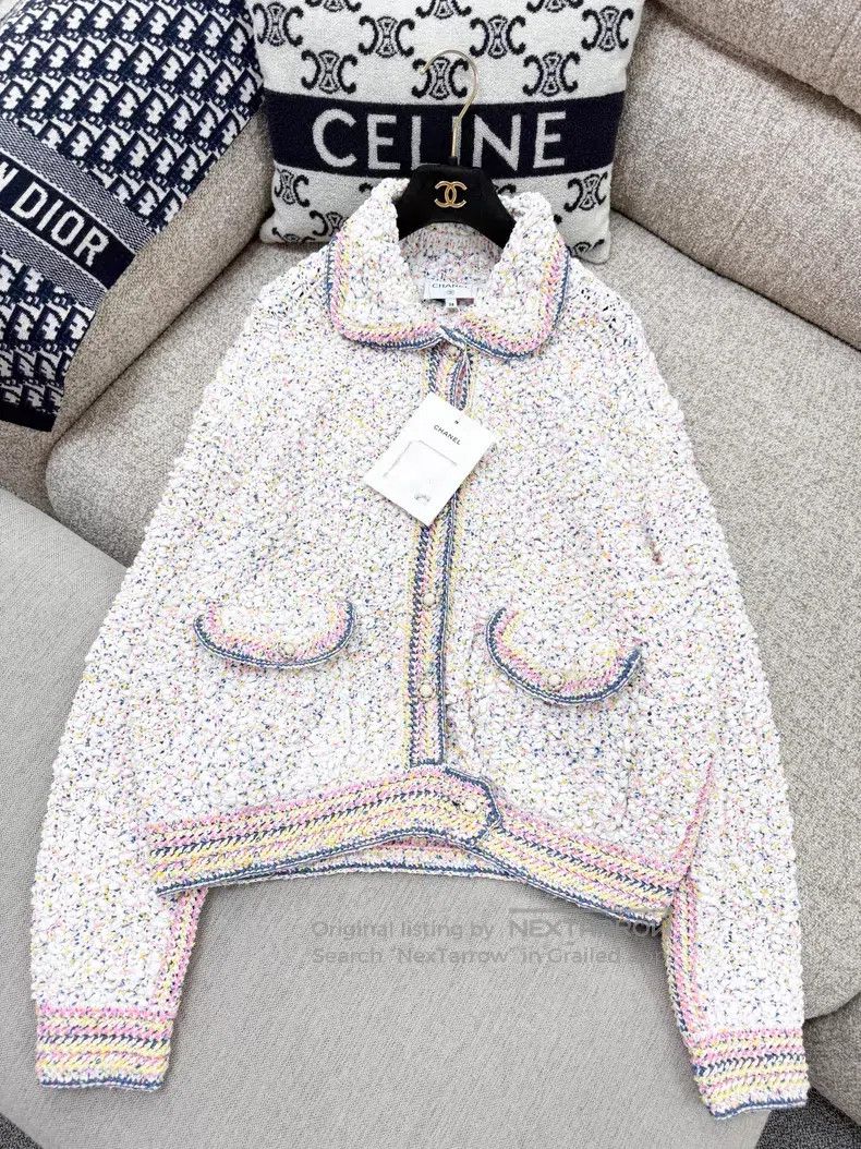 Chanel Chanel Ice cream mixed beige pink blue and yellow woven lo Size XS / US 0-2 / IT 36-38 - 4 Thumbnail