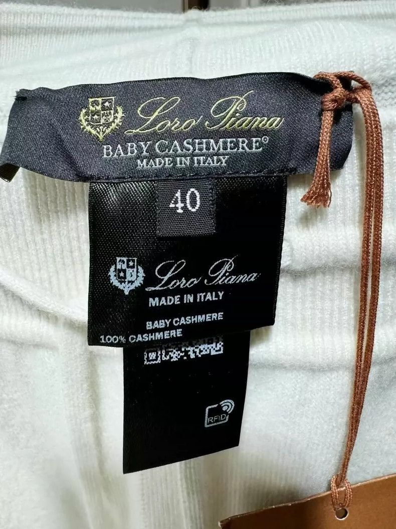 Loro Piana LORO PIANA White cashmere knit trousers Size 26" / US 2 / IT 38 - 5 Thumbnail