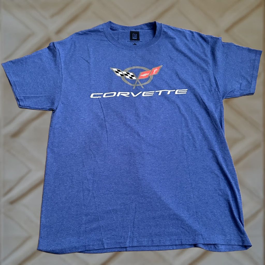 Logo 7 Corvette Logo Shirt GM trademark Blue Short Sleeve L Men Shirt Size US L / EU 52-54 / 3 - 1 Thumbnail