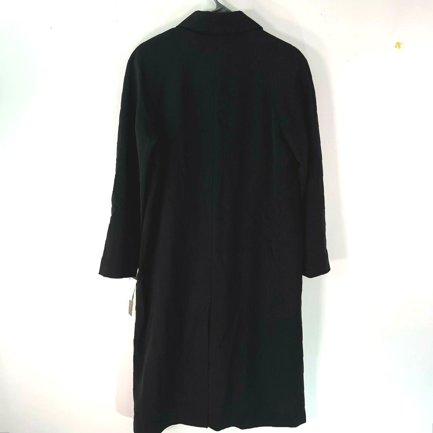 Vintage Gallery Trench Coat Women Long Sleeve Button Front Water Repellent Black Size 4P 46" 100% Polyester, 2-7? Size S / US 4 / IT 40 - 3 Thumbnail