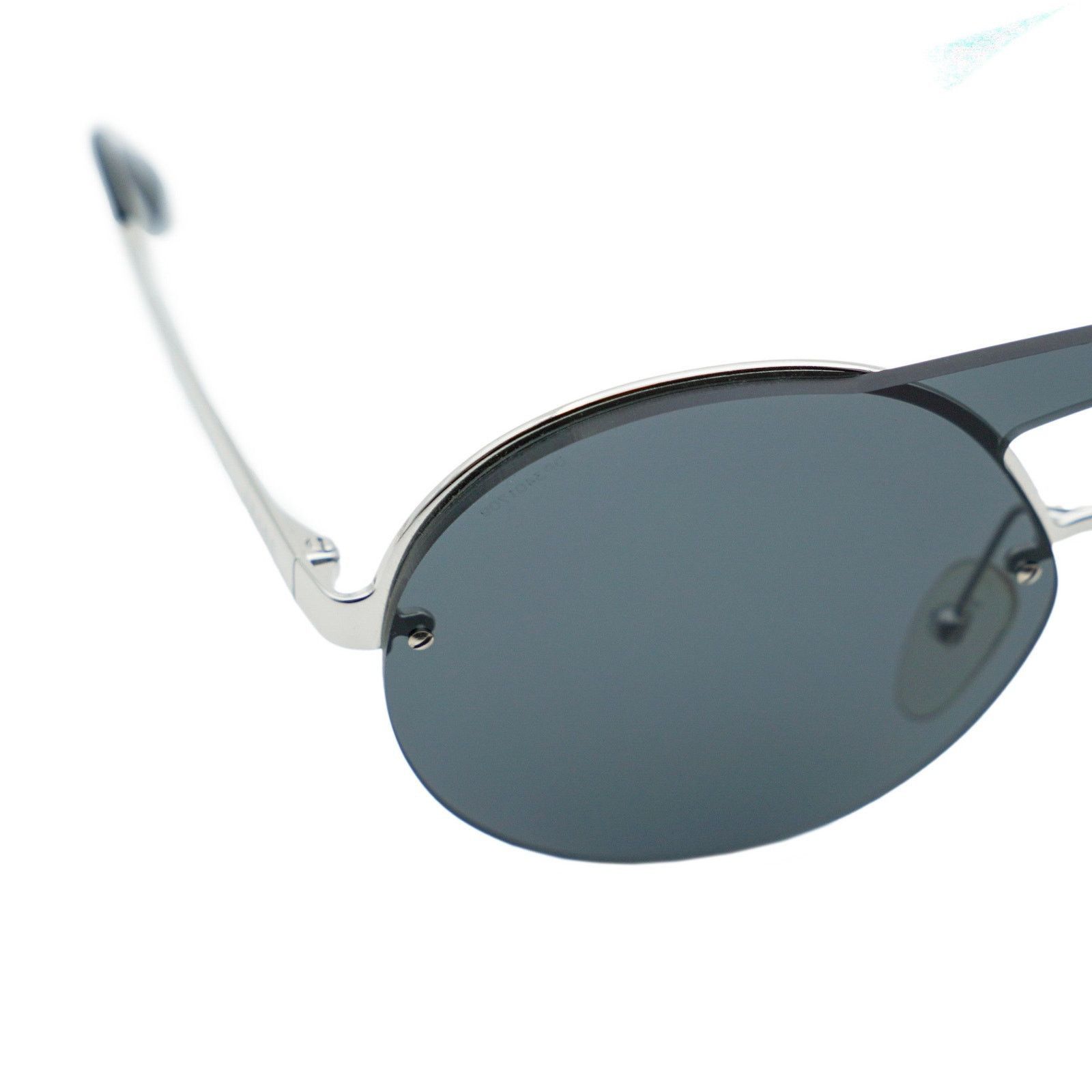 Prada Prada SPR 65T Round Double Bridge Silver Logo Sunglasses Size ONE SIZE - 6 Thumbnail