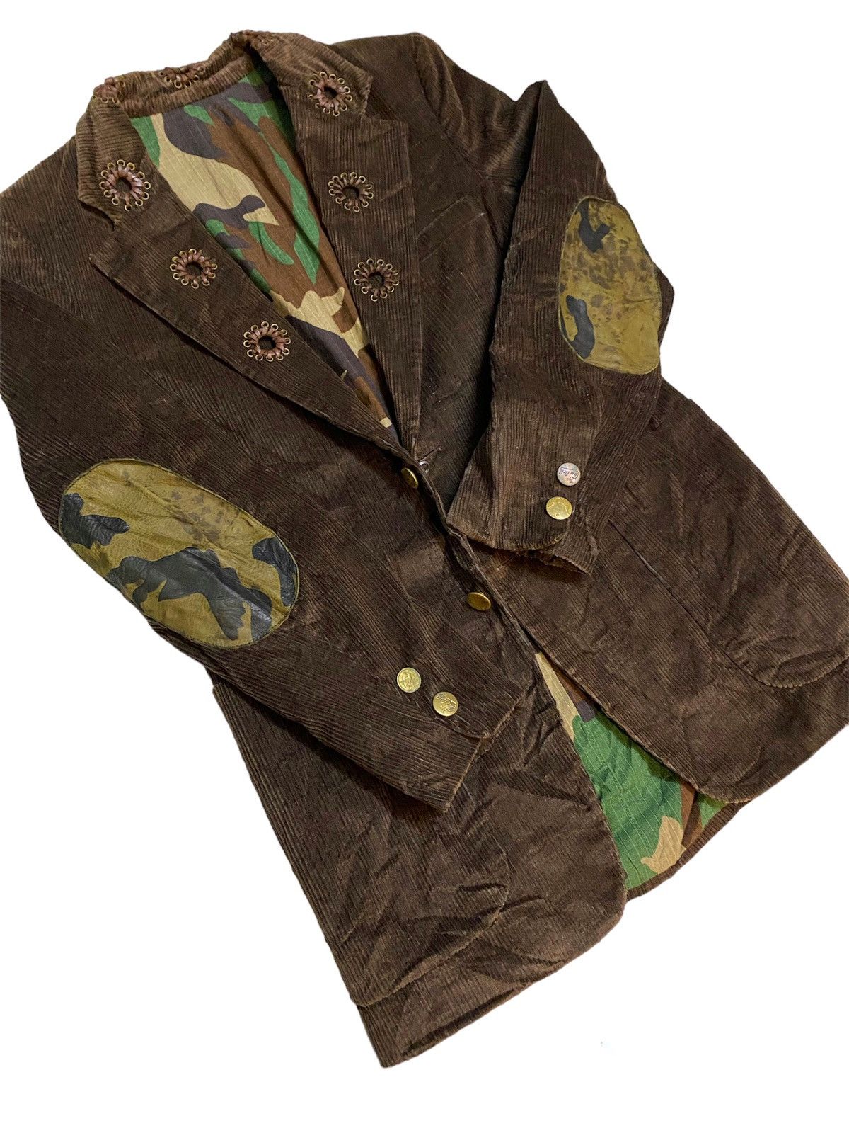 Hollywood Trading Company × Leather Vintage HTC Coudroy x Leather Camo Coat Jacket Size US M / EU 48-50 / 2 - 2 Thumbnail