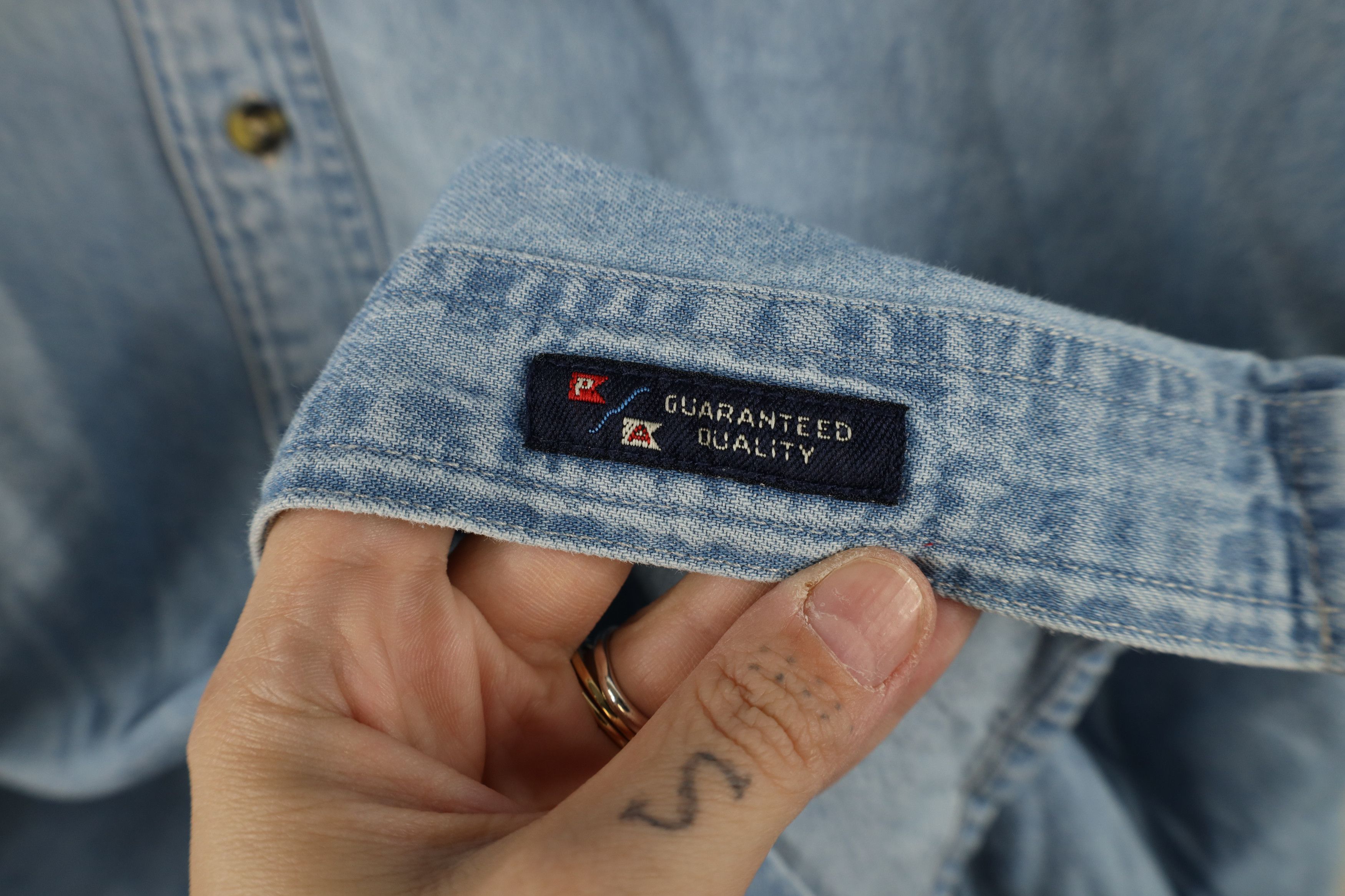 Vintage Vintage Y2K American Festival Denim Jean Button Down Shirt Size US XXL / EU 58 / 5 - 7 Thumbnail