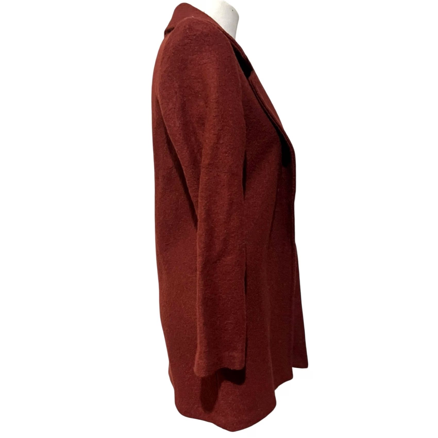 Rachel Zoe Rachel Zoe Hygge Wool Blend Rust Red Jacket Coat Open Front Pockets Size Small Women Wool, Viscose Tweed Jacket Womens Small Rust Red Size S / US 4 / IT 40 - 5 Thumbnail
