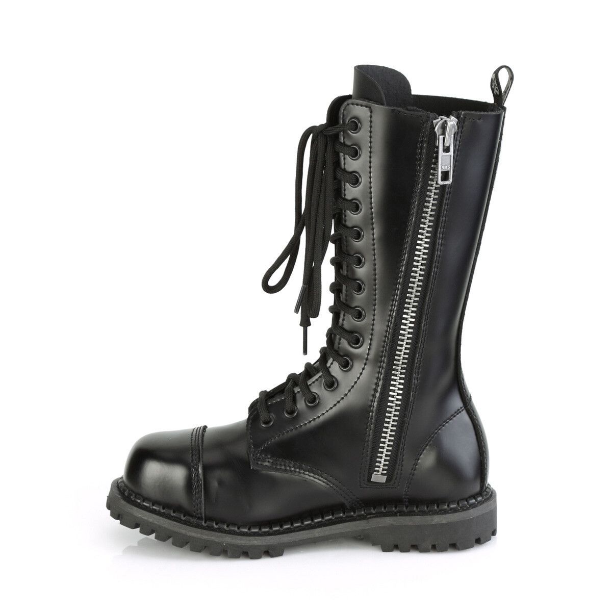 Demonia Cult DEMONIA Riot 14 Goth Combat Biker Steel Toe Ankle Boots Blac Size US 12 / EU 45 - 3 Thumbnail