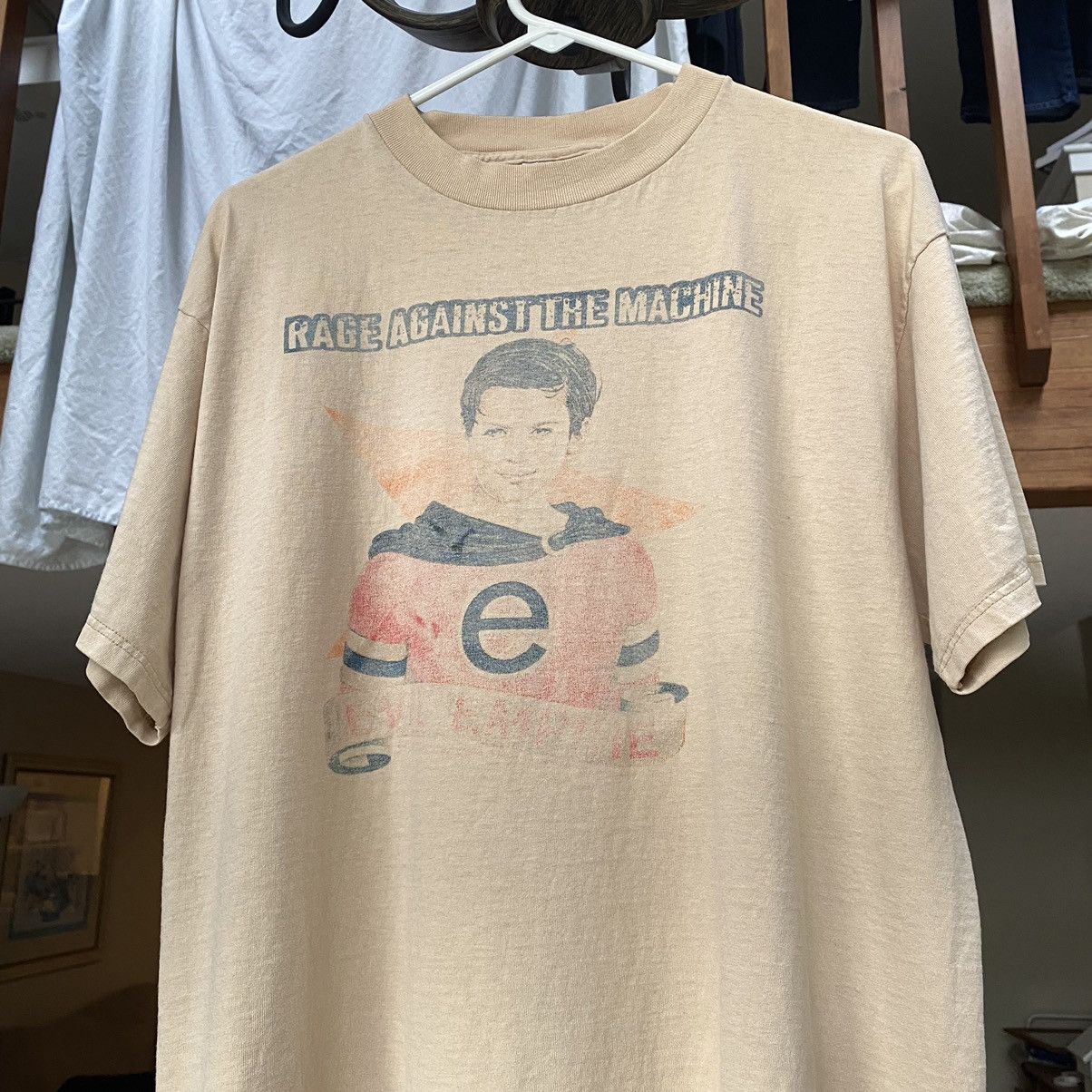 image of Vintage Rage Against The Machine Evil Empire Tour T-Shirt in Beige, Men's (Size XL)