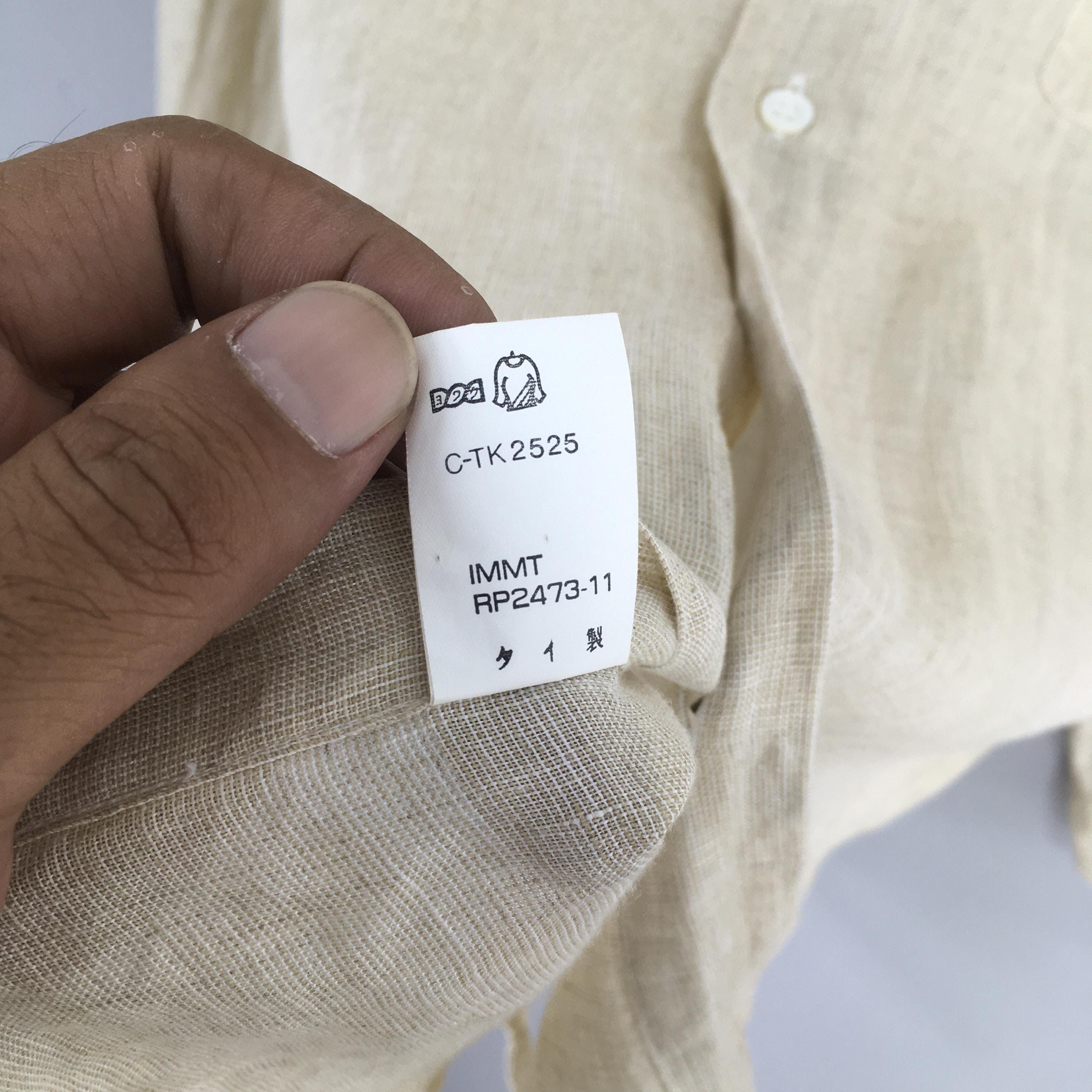 Issey Miyake 90s Issey Miyake Design Studio Beige Linen Shirt Medium Size US L / EU 52-54 / 3 - 8 Thumbnail