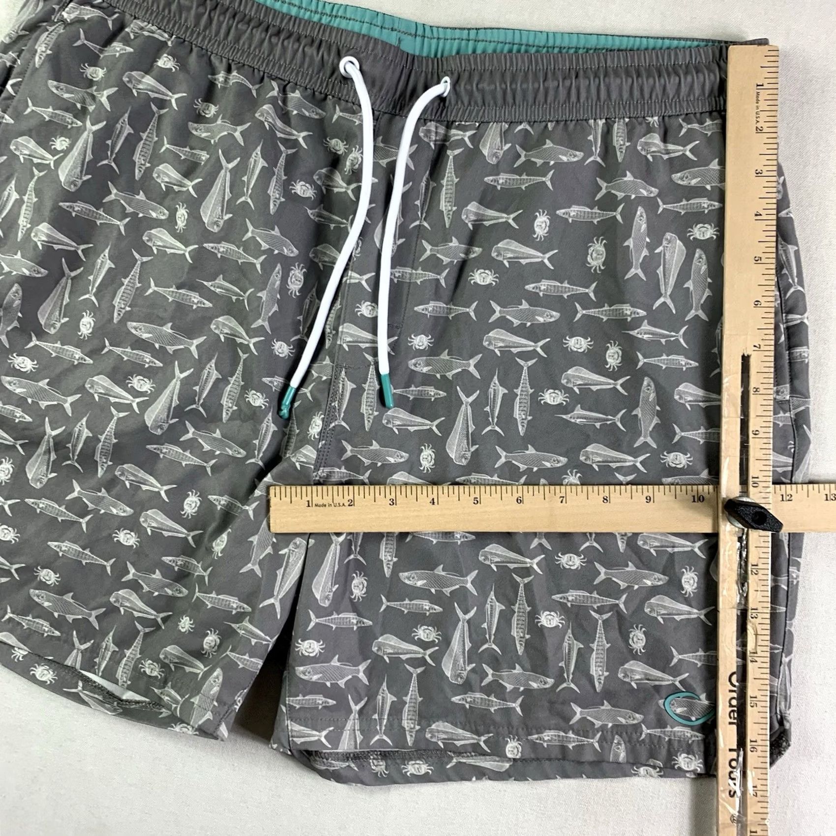 Vintage Reel Life Swim Trunk Mens XL Lined Gray Fish Mahi Mahi Floral Tropical Mahi Mahi Bottom Mens Size US 36 / EU 52 - 2 Thumbnail