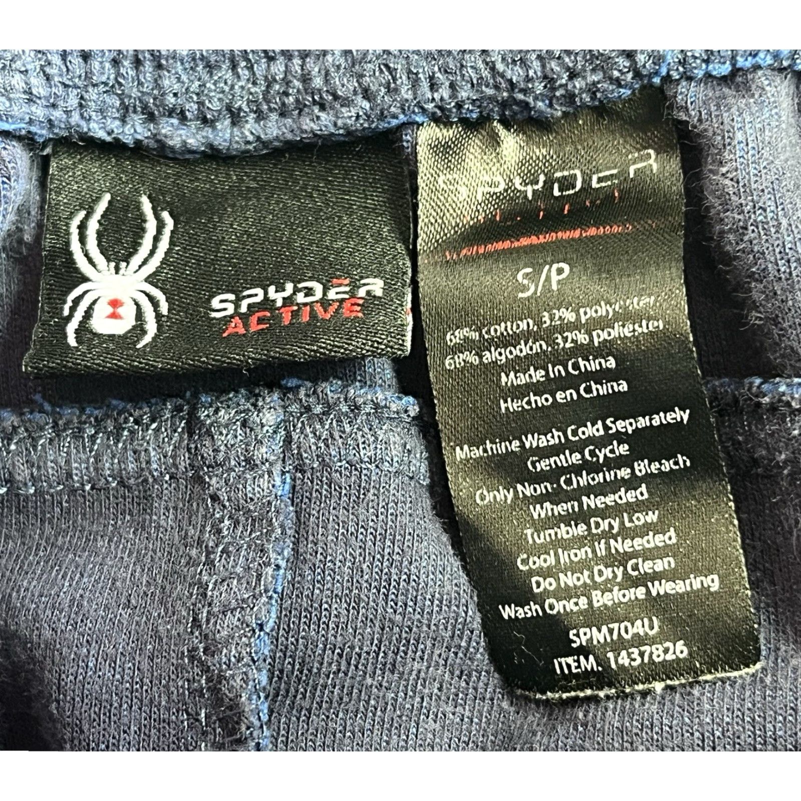 Spyder Spyder Pants Mens Small Blue Heather ProWeb Drawstring Joggers Active Pockets Tapered Regular Knit Cotton Polyester Running Jogging Size US 29 - 7 Thumbnail
