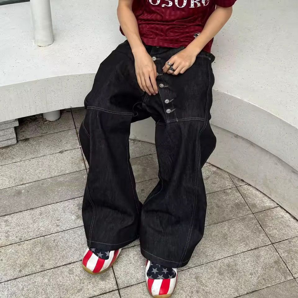 Jean Streetwear Curved Bottom Wide Leg Loose Jeans Pants Size US 32 / EU 48 - 3 Thumbnail