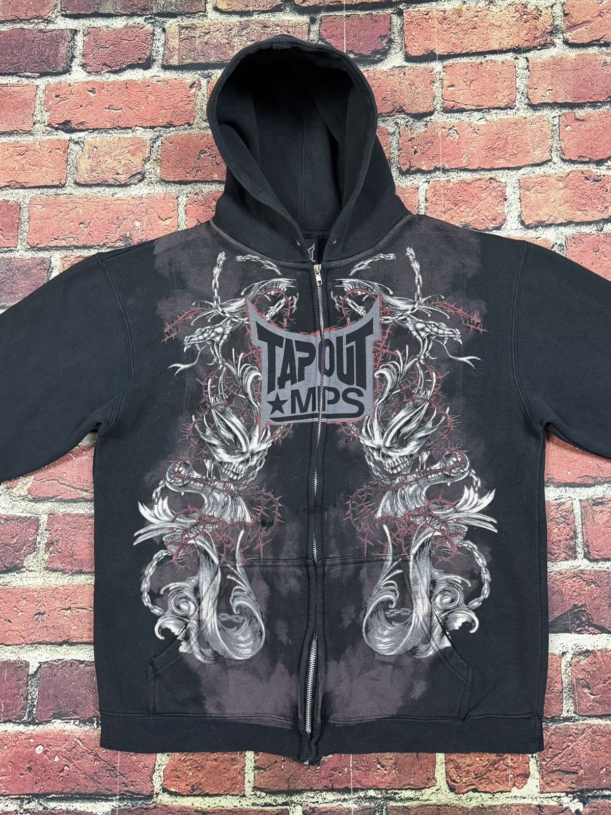 Tapout Y2K Vintage Tapout MPS Zip Up Hoodie Affliction MMA Elite Size US L / EU 52-54 / 3 - 2 Thumbnail