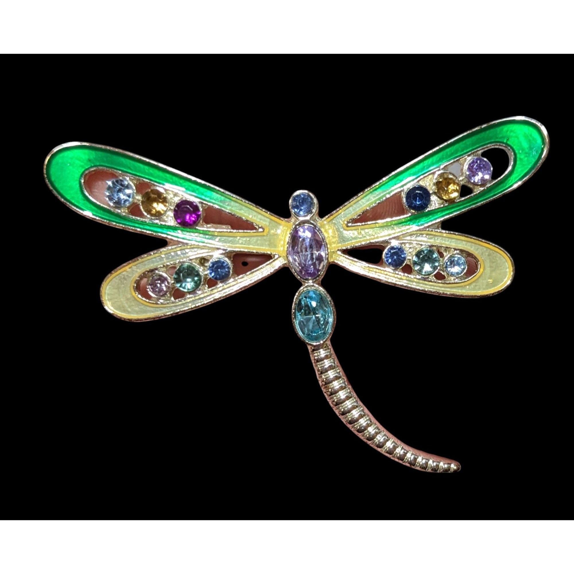 Other Rainbow Rhinestone Enamel Dragonfly Brooch Size ONE SIZE - 1 Thumbnail