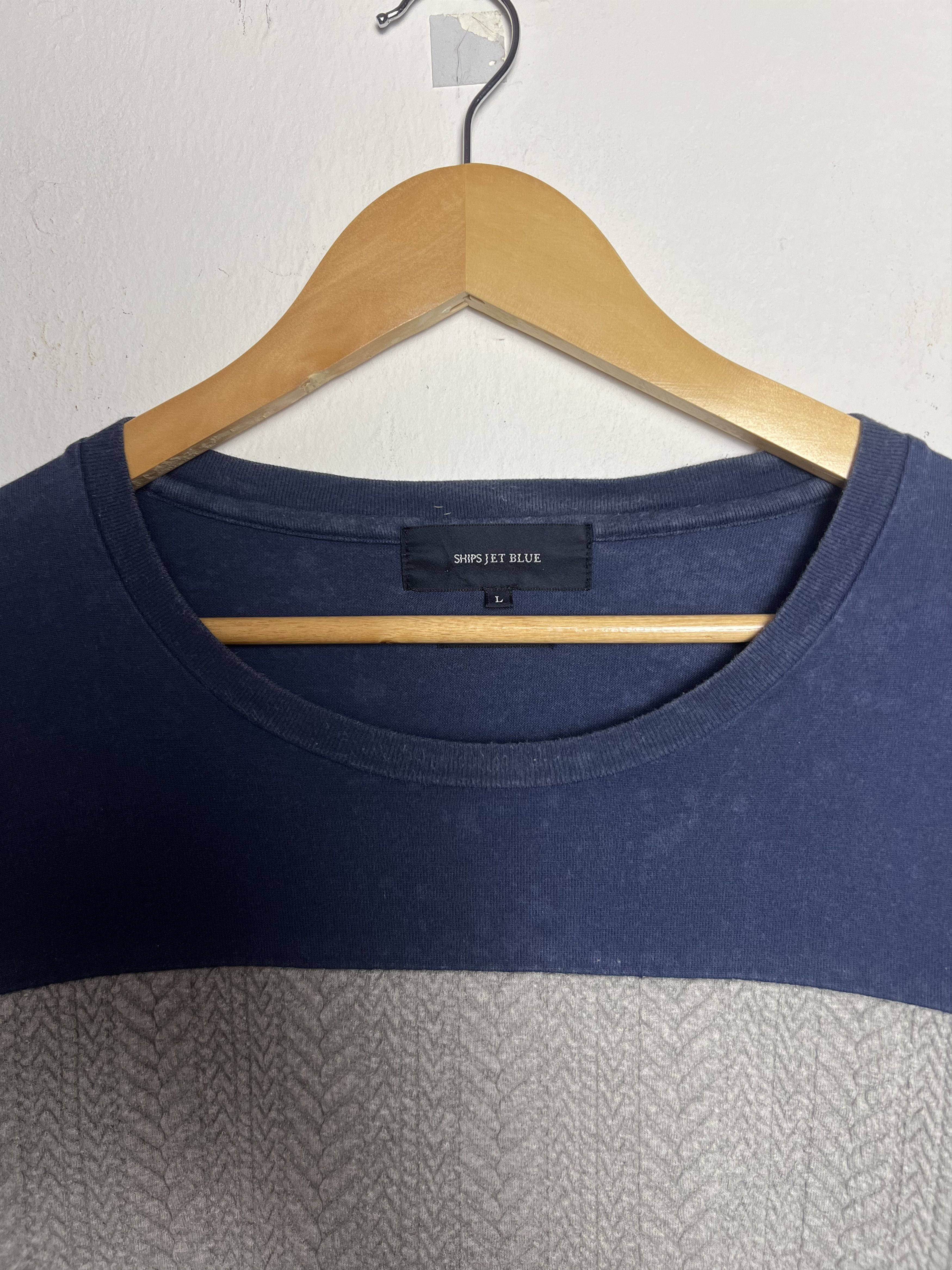 Ships Jet Blue Ships Jet Blue Stripe Cable Knit Long Sleeve T-shirt Size US L / EU 52-54 / 3 - 5 Thumbnail