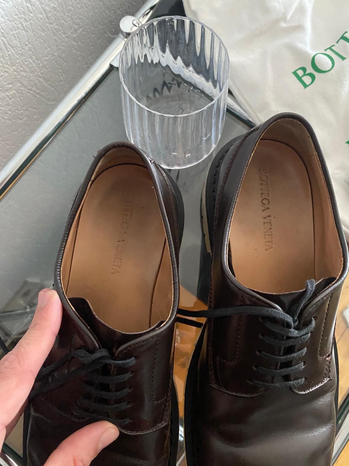 Bottega Veneta Leather Derby Shoes in Espresso Brown Color Size US 12 / EU 45 - 4 Thumbnail