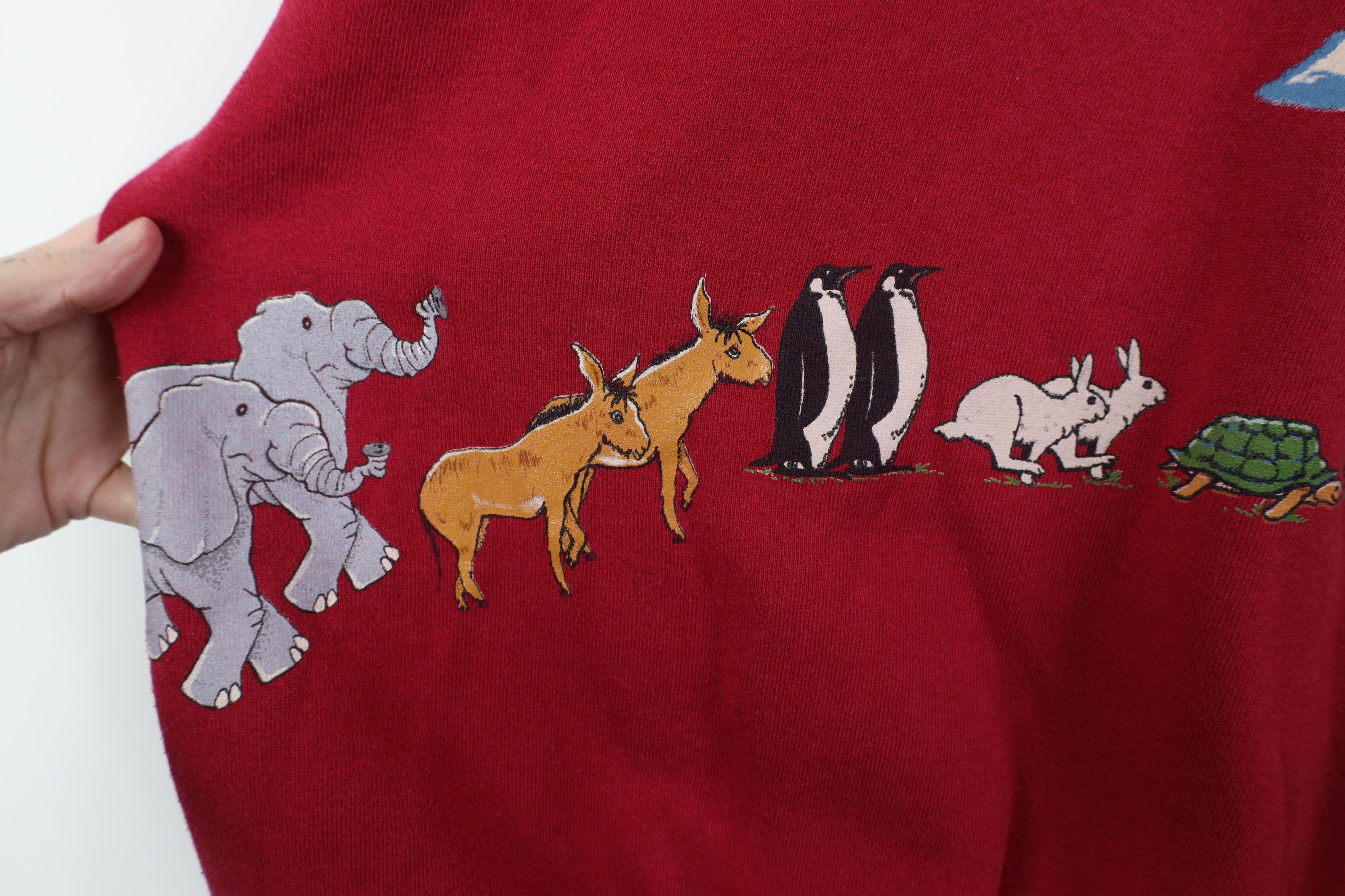 Vintage Vintage 90s Christian Noahs Ark All Over Print Sweatshirt Size 3XL / US 20-22 - 8 Thumbnail