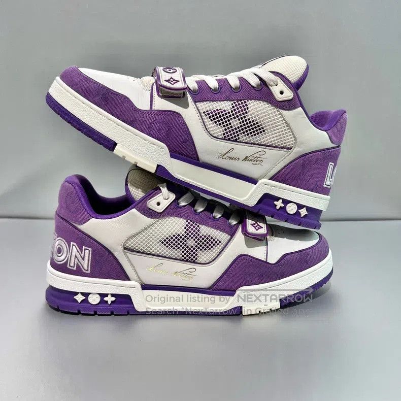 Louis Vuitton Louis Vuitton White and Purple Velcro shoes Size US 8.5 / EU 41-42 - 3 Thumbnail