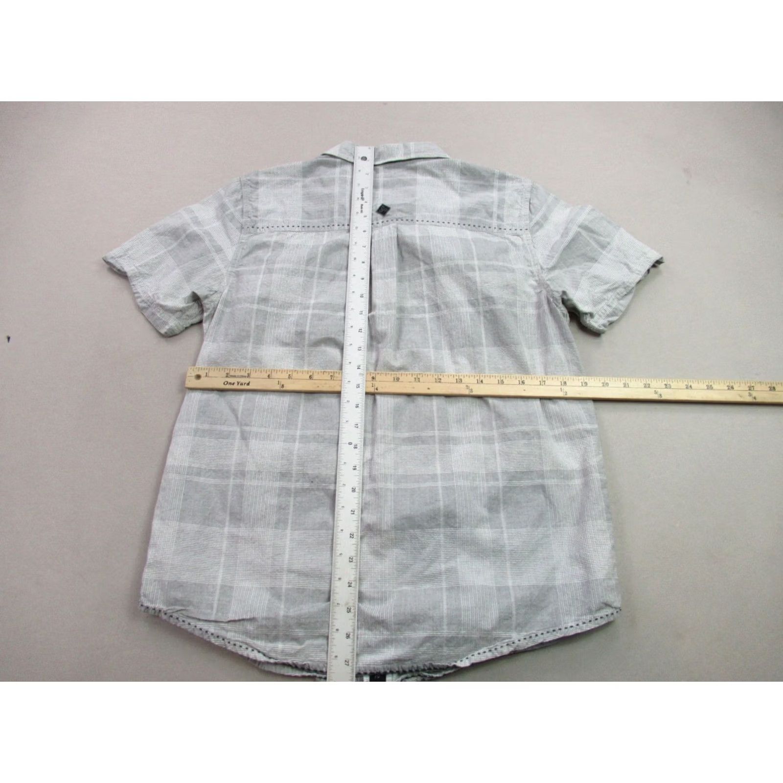 Prana prAna Shirt Mens S Short Sleeve Button Front Gray Lightweight Plaid Casual Shirt Size US S / EU 44-46 / 1 - 7 Thumbnail
