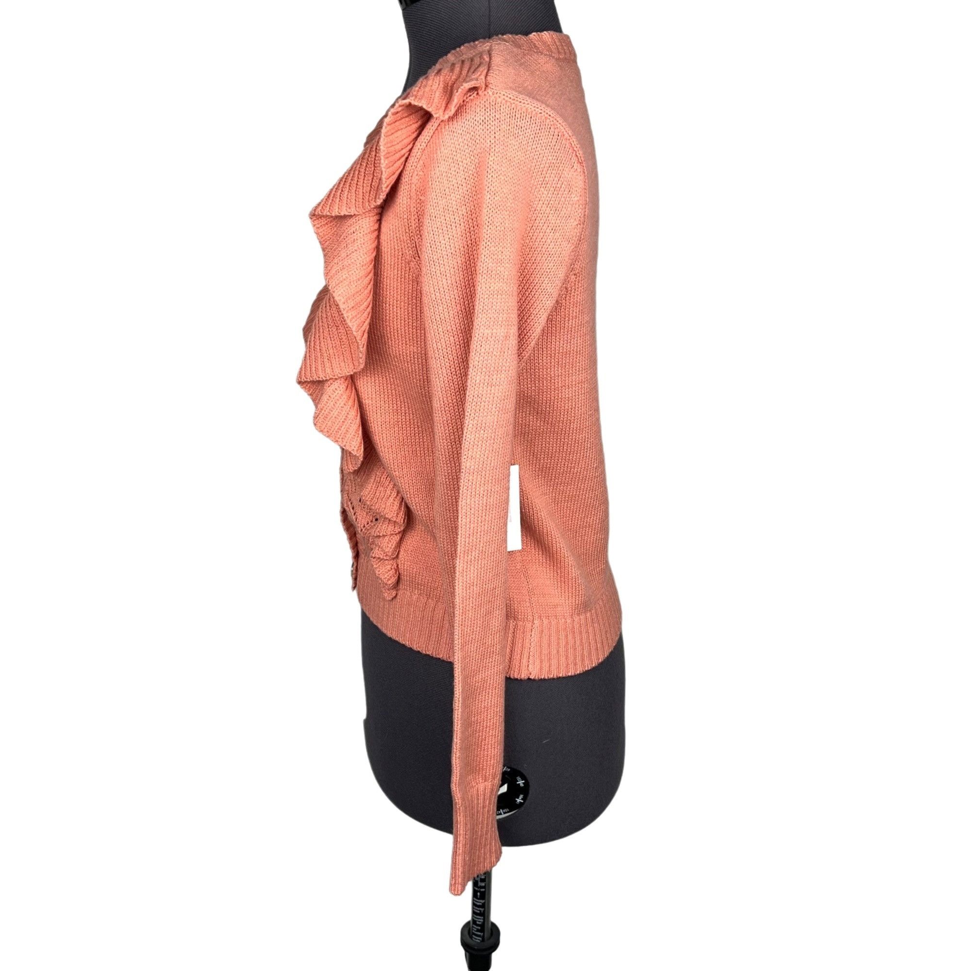 Other LC Lauren Conrad Women's Ruffle Pointelle Cardigan Sweater P Size S / US 4 / IT 40 - 4 Thumbnail