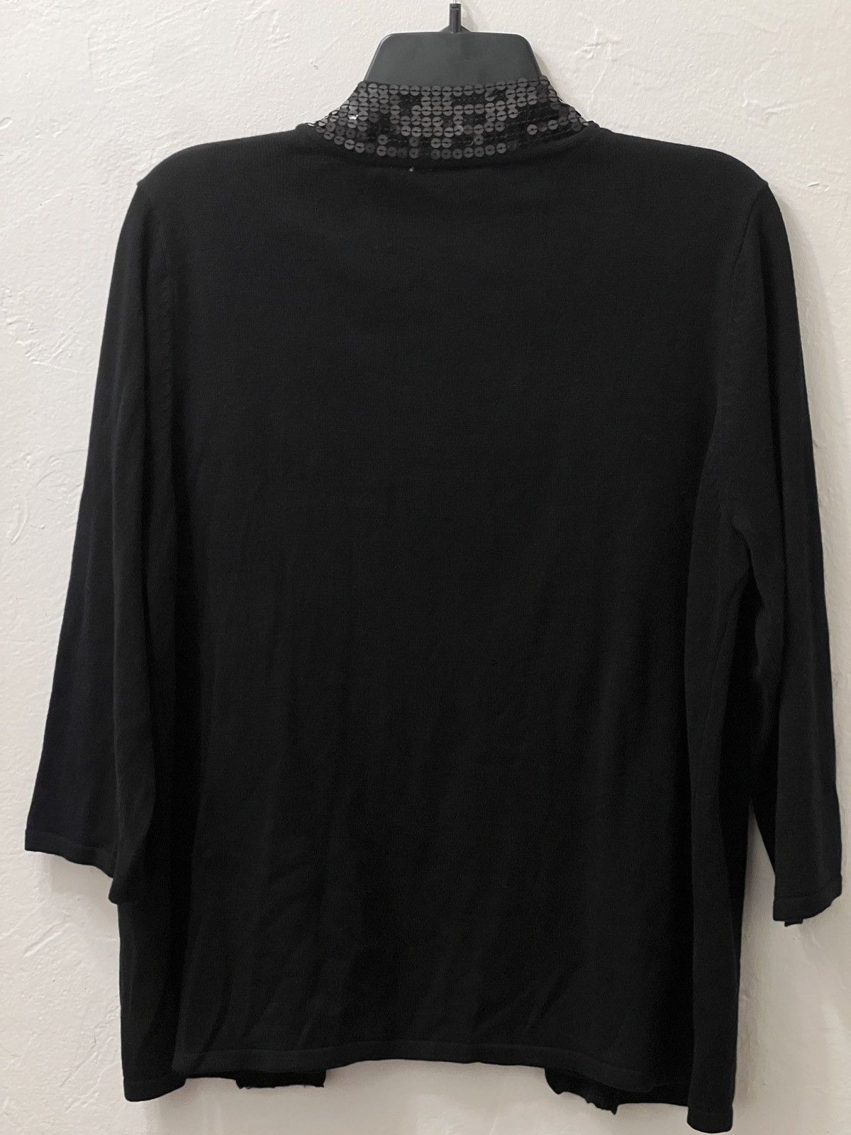 Other 2-in-1 Black Sequin Trim Cardigan w/ Built-in Tank, size 1X Size XL / US 12-14 / IT 48-50 - 4 Thumbnail