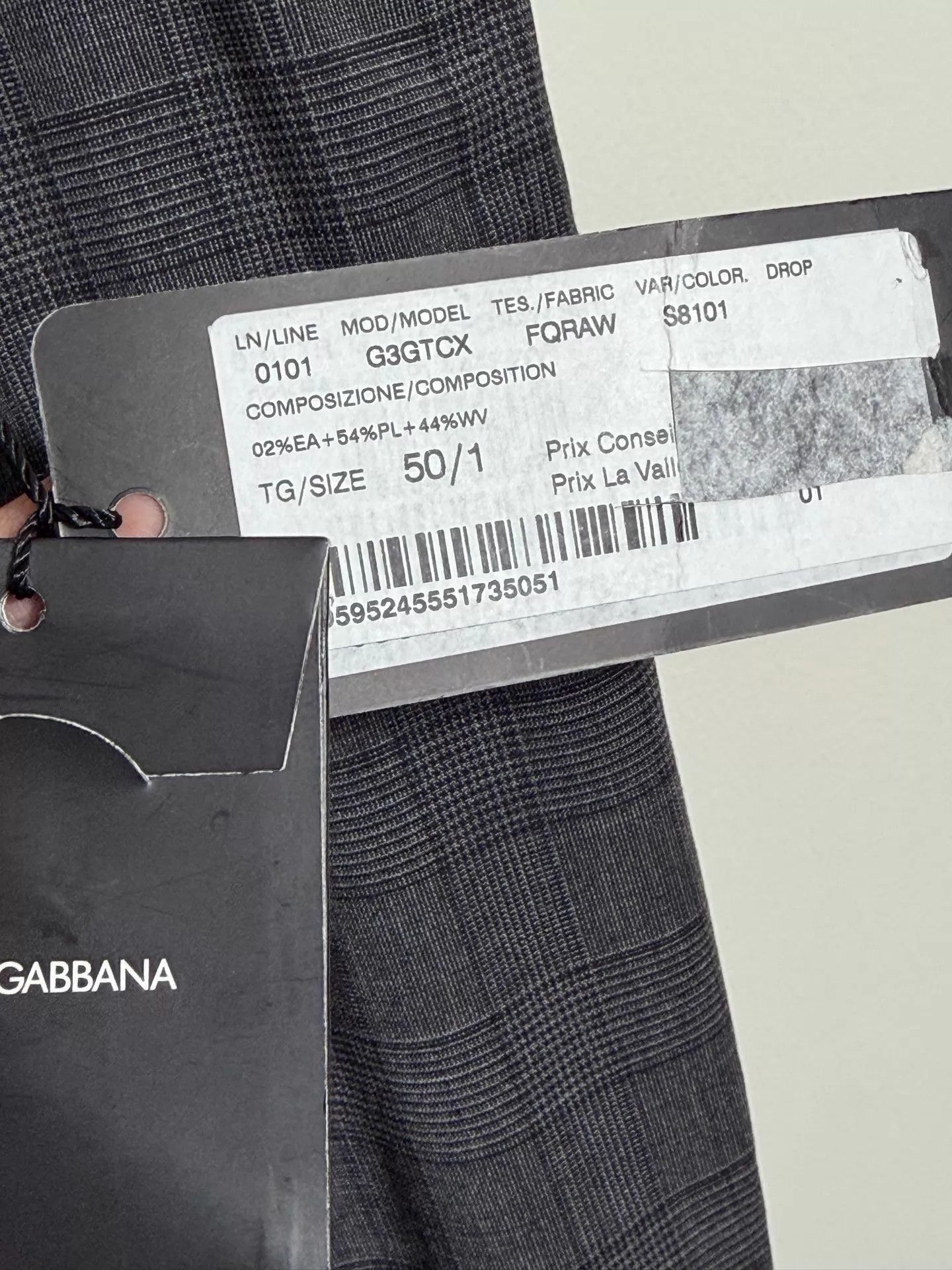 Dolce & Gabbana DG Slim Fit Trousers Dark Gray POW Check IT50 Size US 34 / EU 50 - 8 Thumbnail