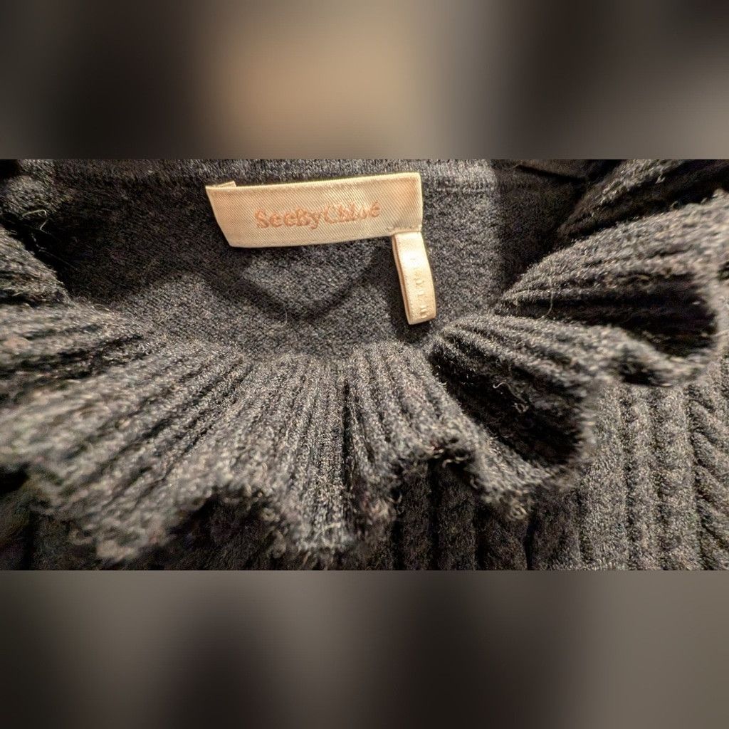 See by Chloe See By Chloe Black Cowl Neck Sweater Size L / US 10 / IT 46 - 6 Thumbnail