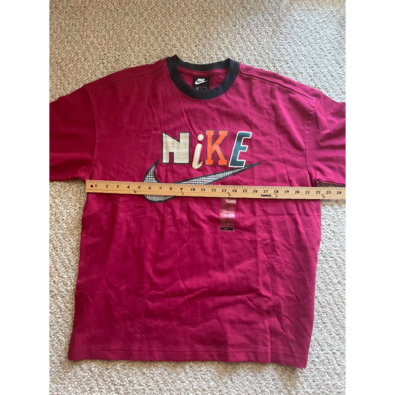 Nike Nike Sportswear T-Shirt Mens Size M Burgundy/Black CU3571-620 Size US M / EU 48-50 / 2 - 3 Thumbnail