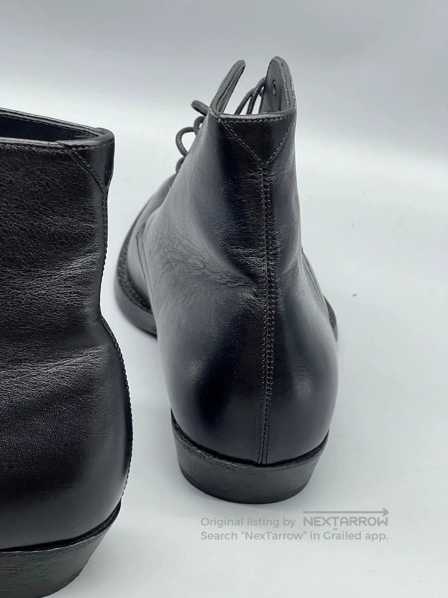 Yves Saint Laurent black leather lace-up ankle boots for men. Size US 7 / EU 40 - 4 Thumbnail