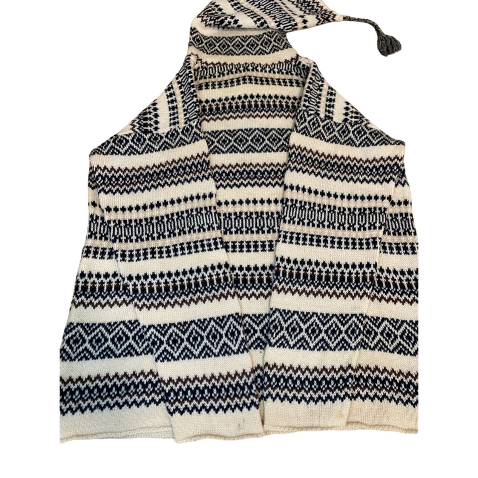 Anthropologie Anthropologie Hooded Sweater Med Wool Nordic Cabincore Boho Size M / US 6-8 / IT 42-44 - 5 Thumbnail