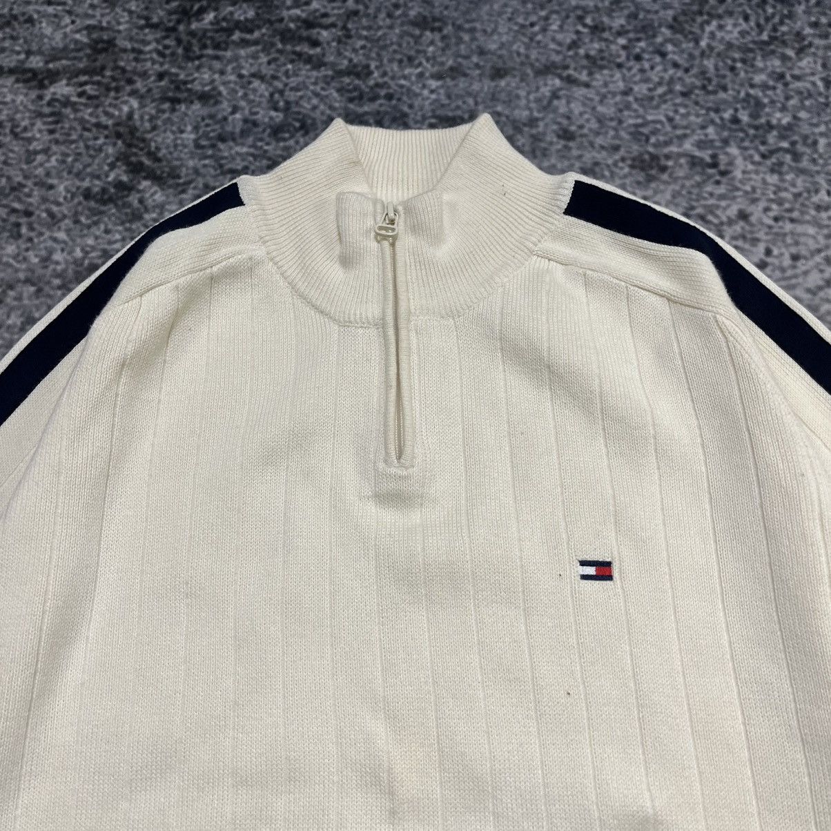 Tommy Hilfiger Vintage Tommy Hilfiger Y2K Skater White 1/4 Zip Sweater XXL Size US XXL / EU 58 / 5 - 5 Thumbnail