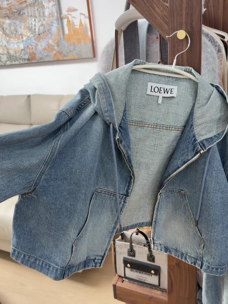 Loewe Loewe Denim Jacket, Short, Hooded Zipper Style, Denim Fabr Size XS / US 0-2 / IT 36-38 - 1 Thumbnail