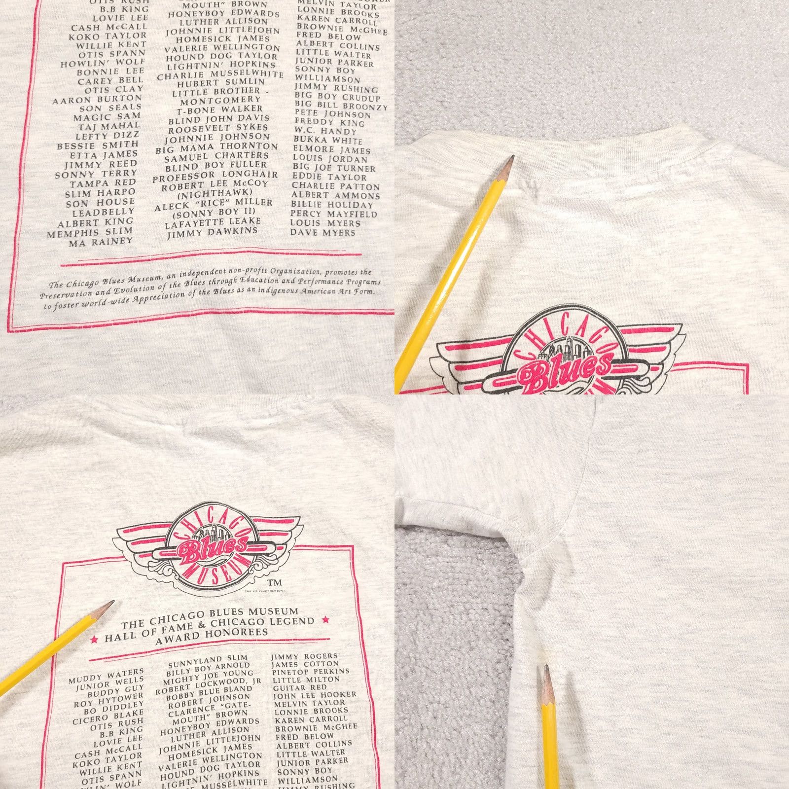 Hanes VINTAGE Chicago 1994 Blues Music Museum Shirt XL Hall Of Fame Honorees USA Made Shirt Men XL Ivory Cotton Hanes Graphic Print 90s Size US XL / EU 56 / 4 - 10 Thumbnail