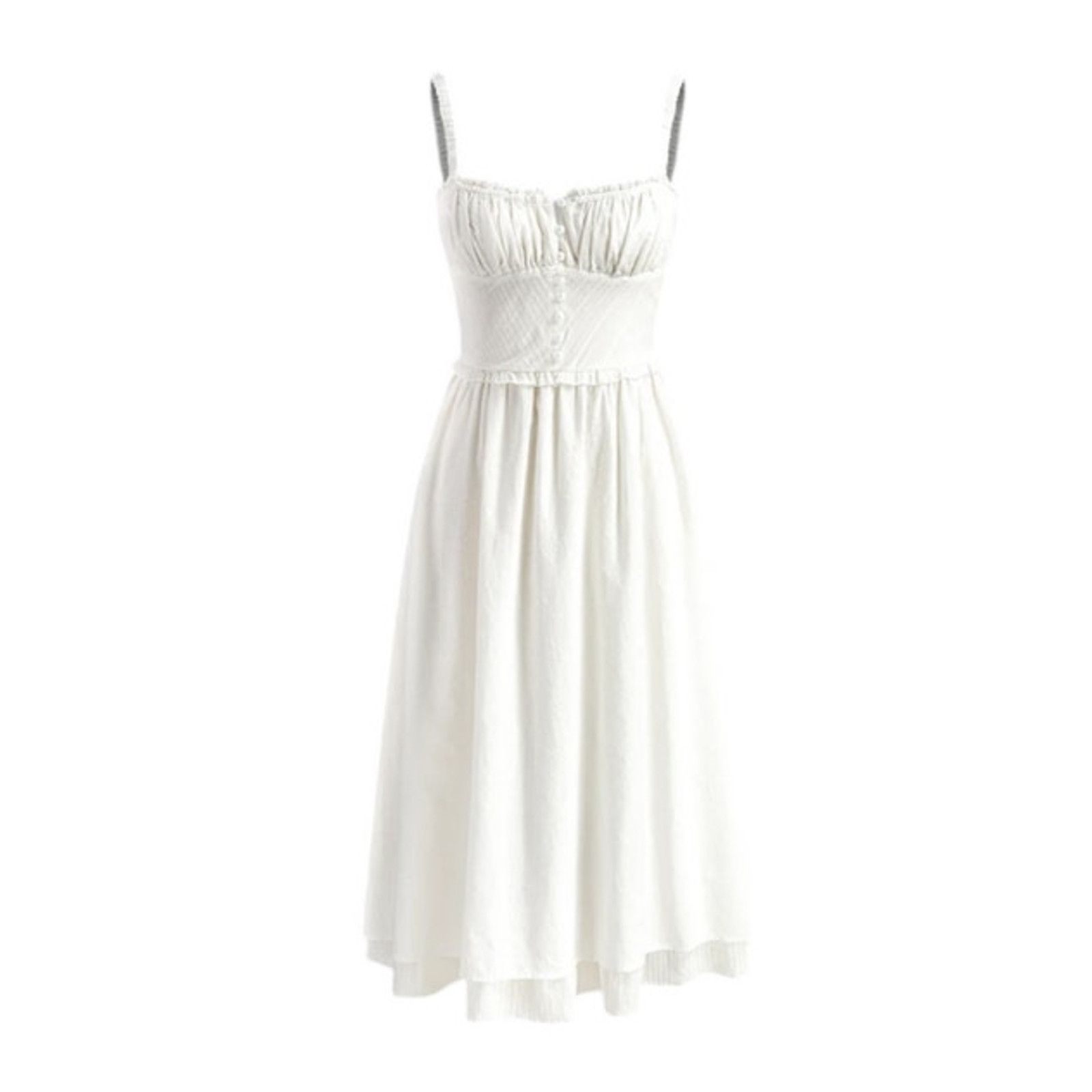 Other Commense Pink Ruffle Hem Cami Plain Sleeveless Midi Dress Size S / US 4 / IT 40 - 5 Thumbnail
