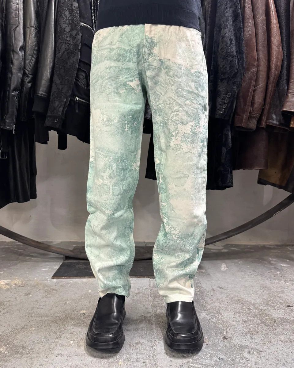 Roberto Cavalli 1990s Roberto Cavalli Aqua Green White Pants Size US 30 / EU 46 - 4 Thumbnail