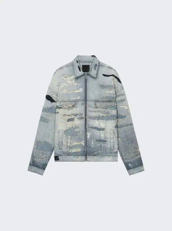 Givenchy o1mle0226 Oversized Jacket in Rip And Repair in Denim Blue Size US XXL / EU 58 / 5 - 1 Thumbnail