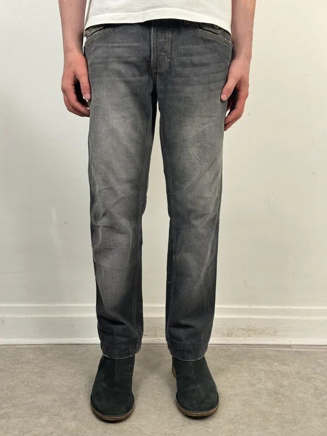 Dolce & Gabbana 2000s Dolce & Gabbana Grey Bootcut Jeans Denim Leather Patch Size US 32 / EU 48 - 2 Thumbnail