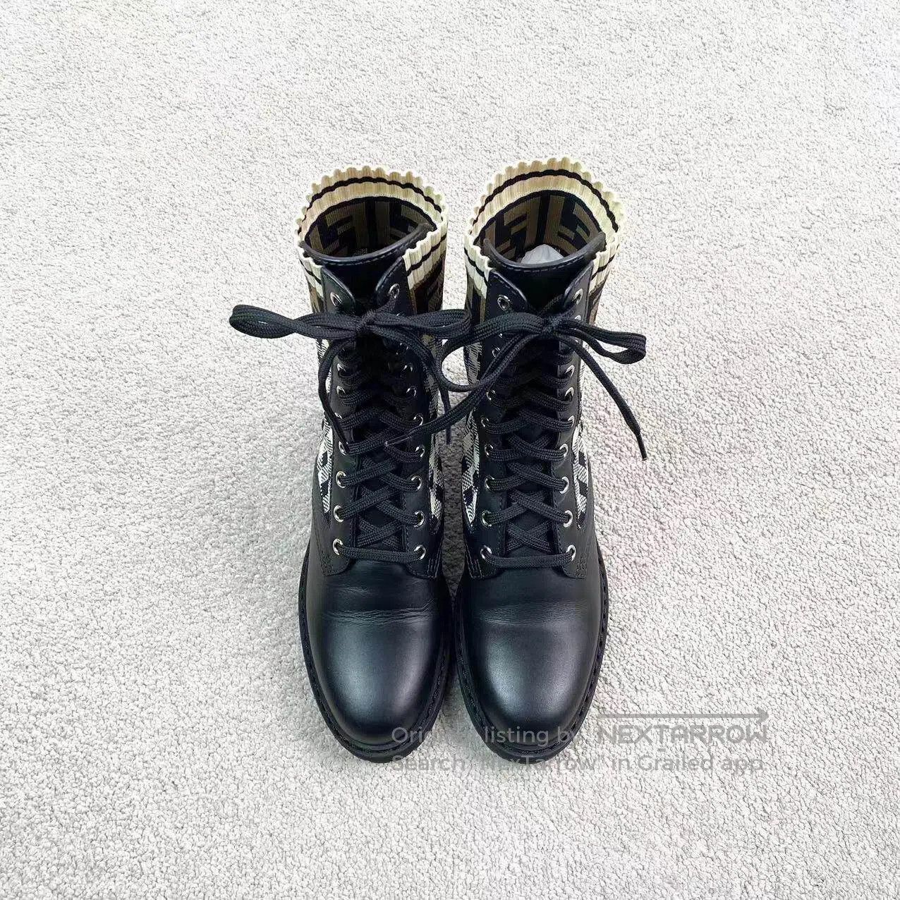 Fendi Fendi Presby-plaid spliced mid-leg boots| Size US 4.5 / IT 34.5 - 3 Thumbnail