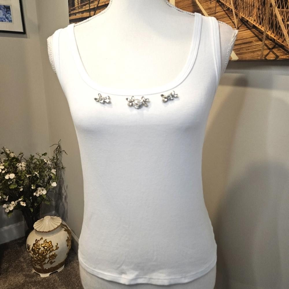 Zara Zara Tank with Rhinestone Embelishments Size S / US 4 / IT 40 - 1 Thumbnail