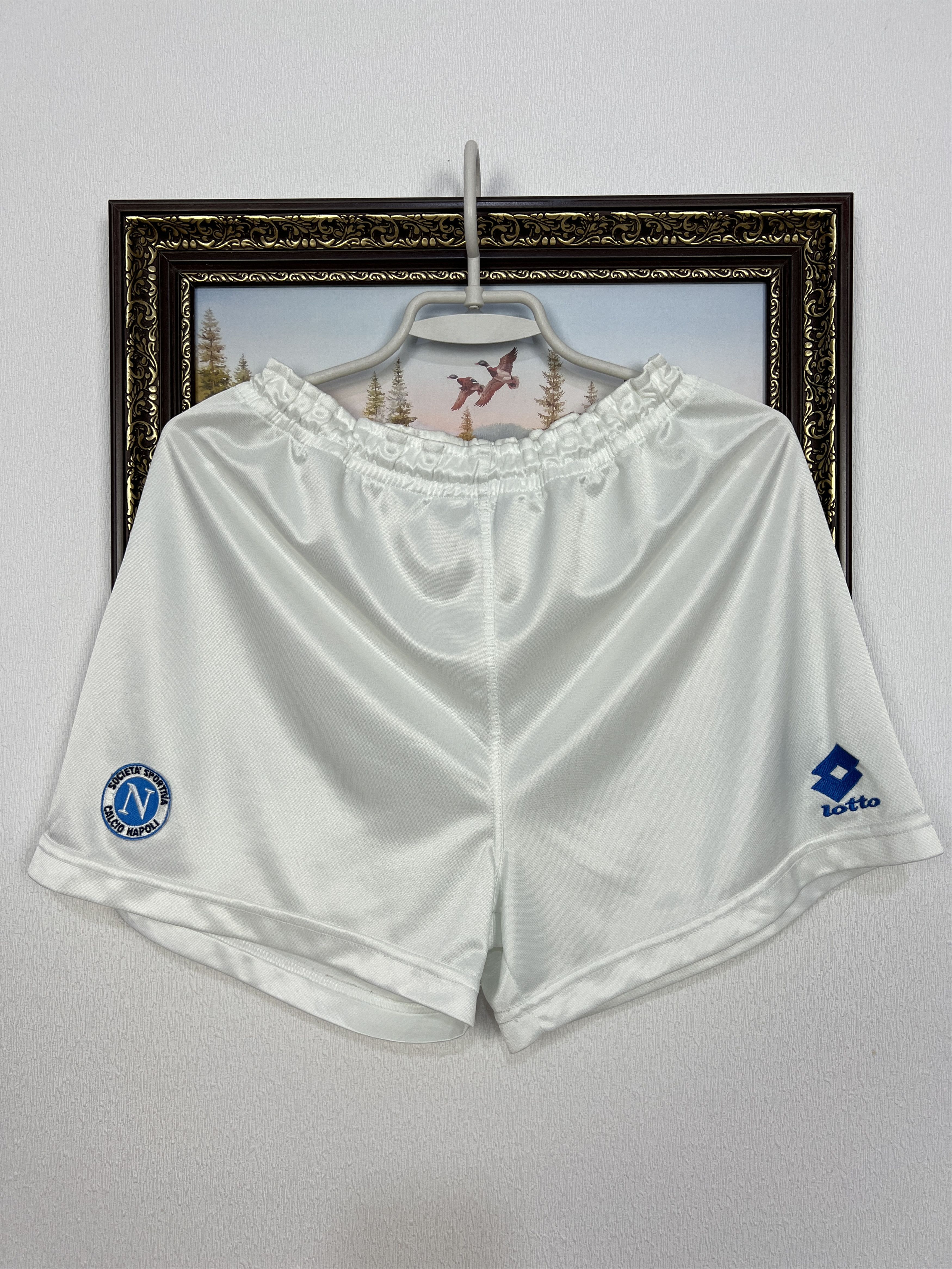 Lotto Sport Vintage 90's Lotto Napoli Football Shorts Soccer Mens XL Size US 36 / EU 52 - 1 Thumbnail
