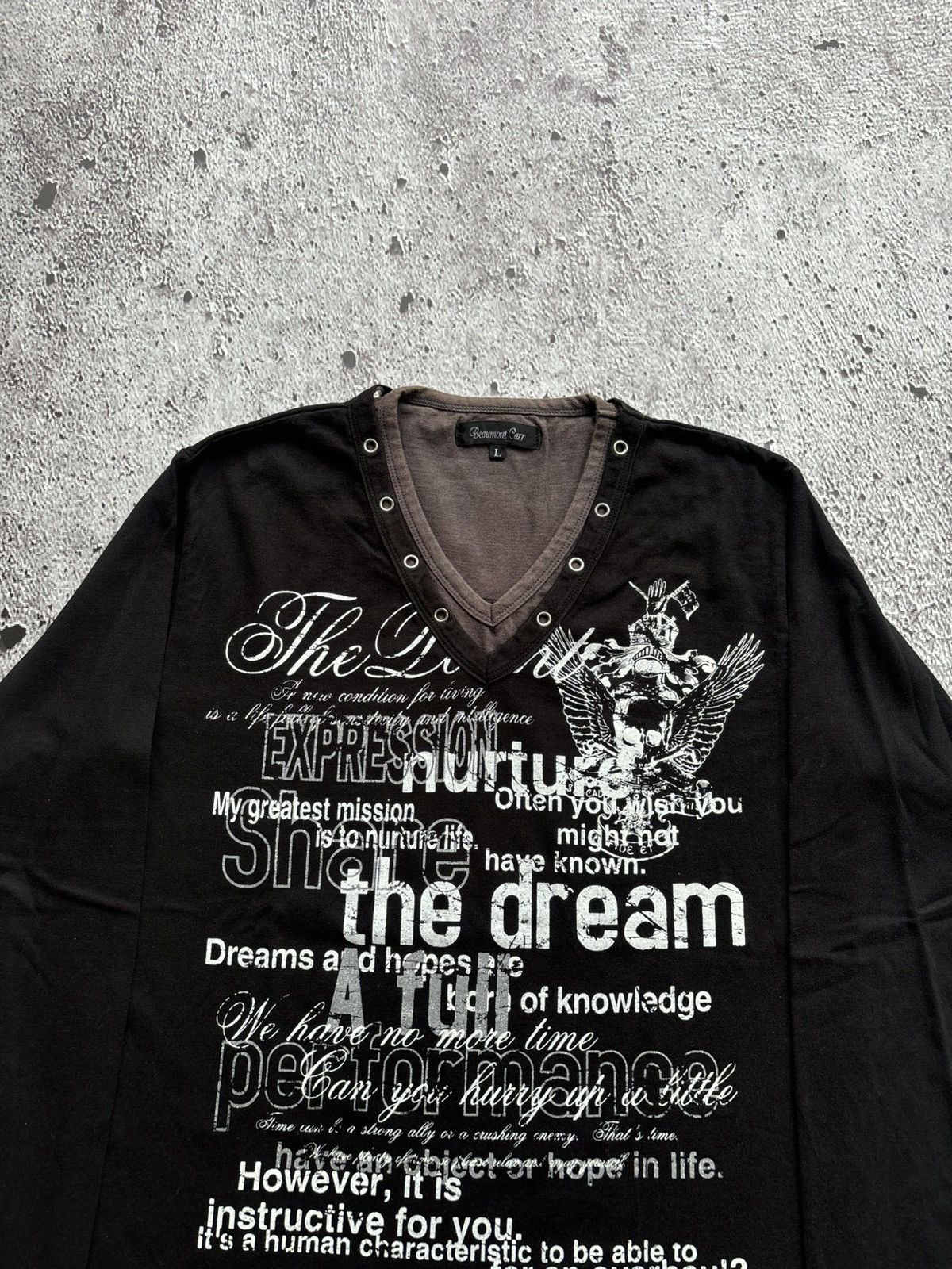 Le Grande Bleu (L.G.B.) Y2k Double Layer Beaumont Carr Poem Skull Punk Style Size US L / EU 52-54 / 3 - 2 Thumbnail