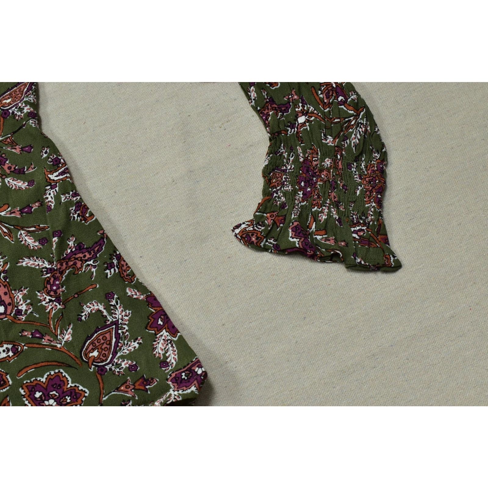 Loft LOFT Blouse Top Women Long Sleeve Crew Neck Floral Green Size M Rayon Mens? Womens Size M / US 6-8 / IT 42-44 - 5 Thumbnail