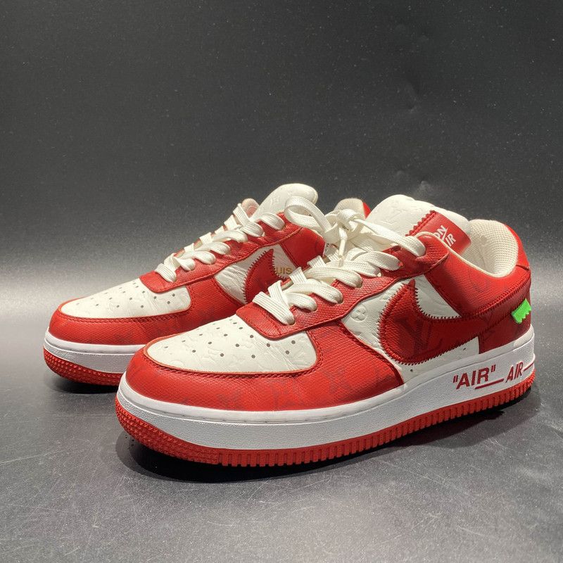Louis Vuitton Nike x Louis Vuitton Red Air Force 1 Sneakers 0079 Size US 7.5 / EU 40-41 - 1 Thumbnail