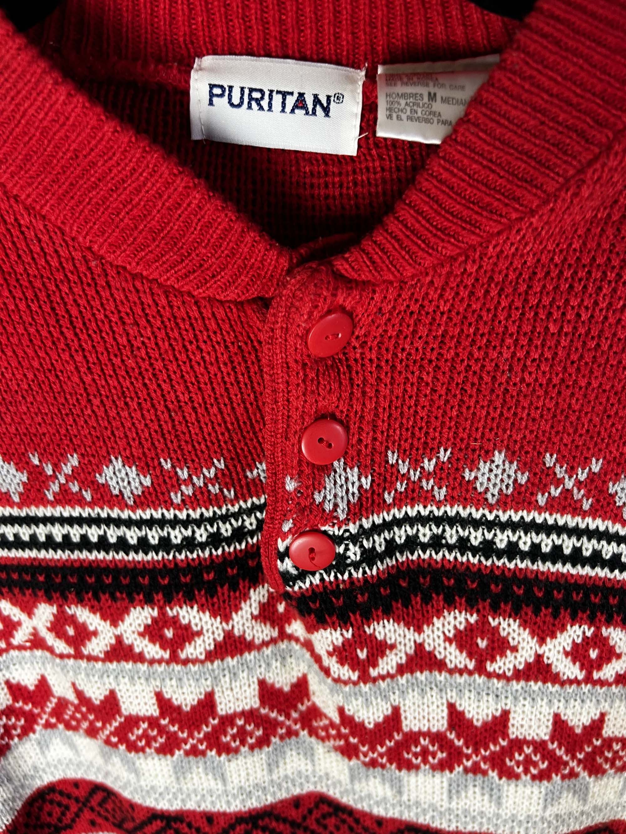 Puritan Vintage 1980's-1990's Puritan Red Knit Pullover Sweater Size US M / EU 48-50 / 2 - 8 Thumbnail