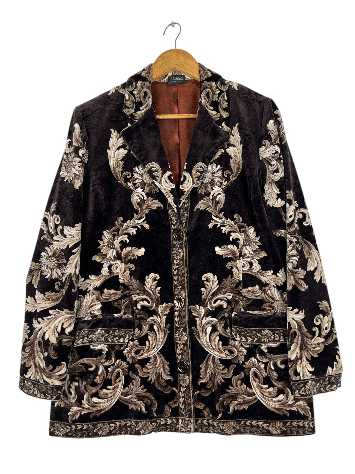Herno Vintage Herno Paisley Velvet Jacket Made In Italy Size M Size US S / EU 44-46 / 1 - 4 Thumbnail